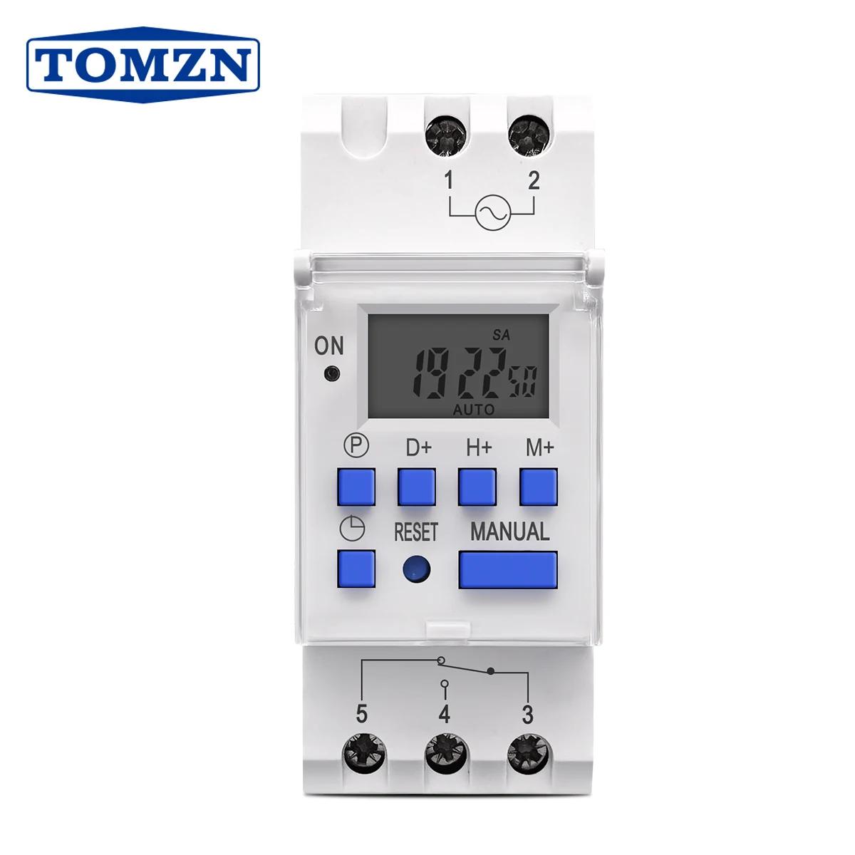 Weekly Programmable DIN Rail Timer Relay - 1NO 1NC, 7-Day Digital Time Switch, 16A, AC 220V/12V/24V/48V