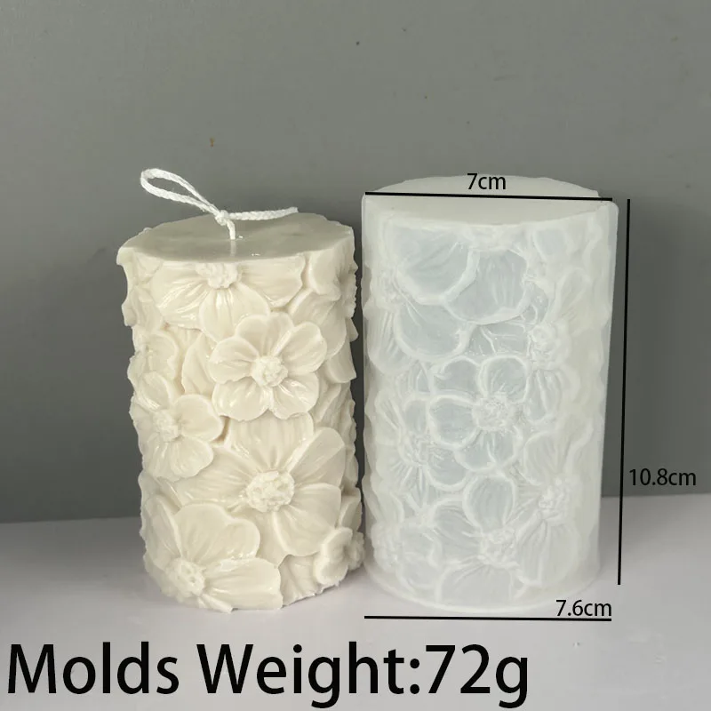 Blumen-Schmetterling Säulenförmige Silikon-Kerzenform DIY Wellen-Seifenform Harz-Gips-Gießwerkzeug Geometrische Schokoladenform Wohndekor Geschenk – Detail 6