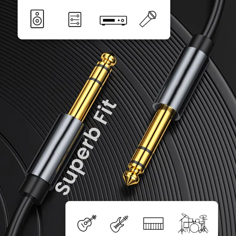 Premium 1/4 Inch Instrument Cable - High-Quality 6.35mm Mono Jack