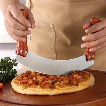 Double Wooden Handle Pizza Knife 1