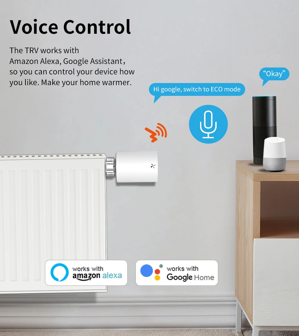 Description Picture 3 of itemSmart Life ZigBee TRV Thermostat Temperature Controller Radiator Valve Actuator Automatic Programmable LCD for Alexa Google Home