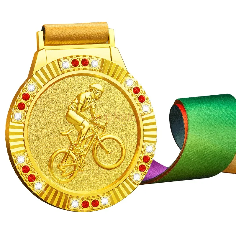 

Metal medal of cycling competition, cycling activities, mountain cycling, dynamic cycling, road sports, medal listing