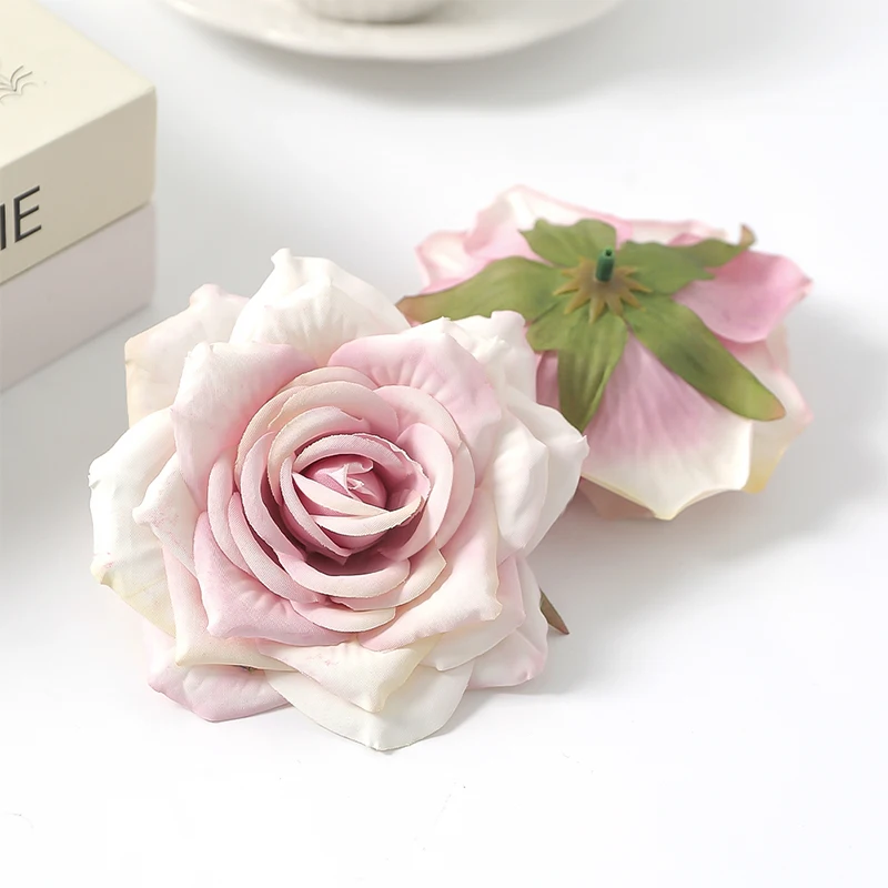 3/5 Stücke 10 cm Rosen Künstliche Blume Hause Raumdekoration Weihnachtskränze Hochzeit Braut Zubehör Blumen Wandzubehör – Detail 12