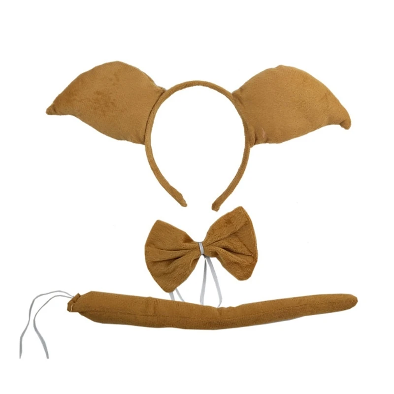 

Pigs Ears Headband Bow Tie Tail Set Cosplays Performances Prop for Women Kids
