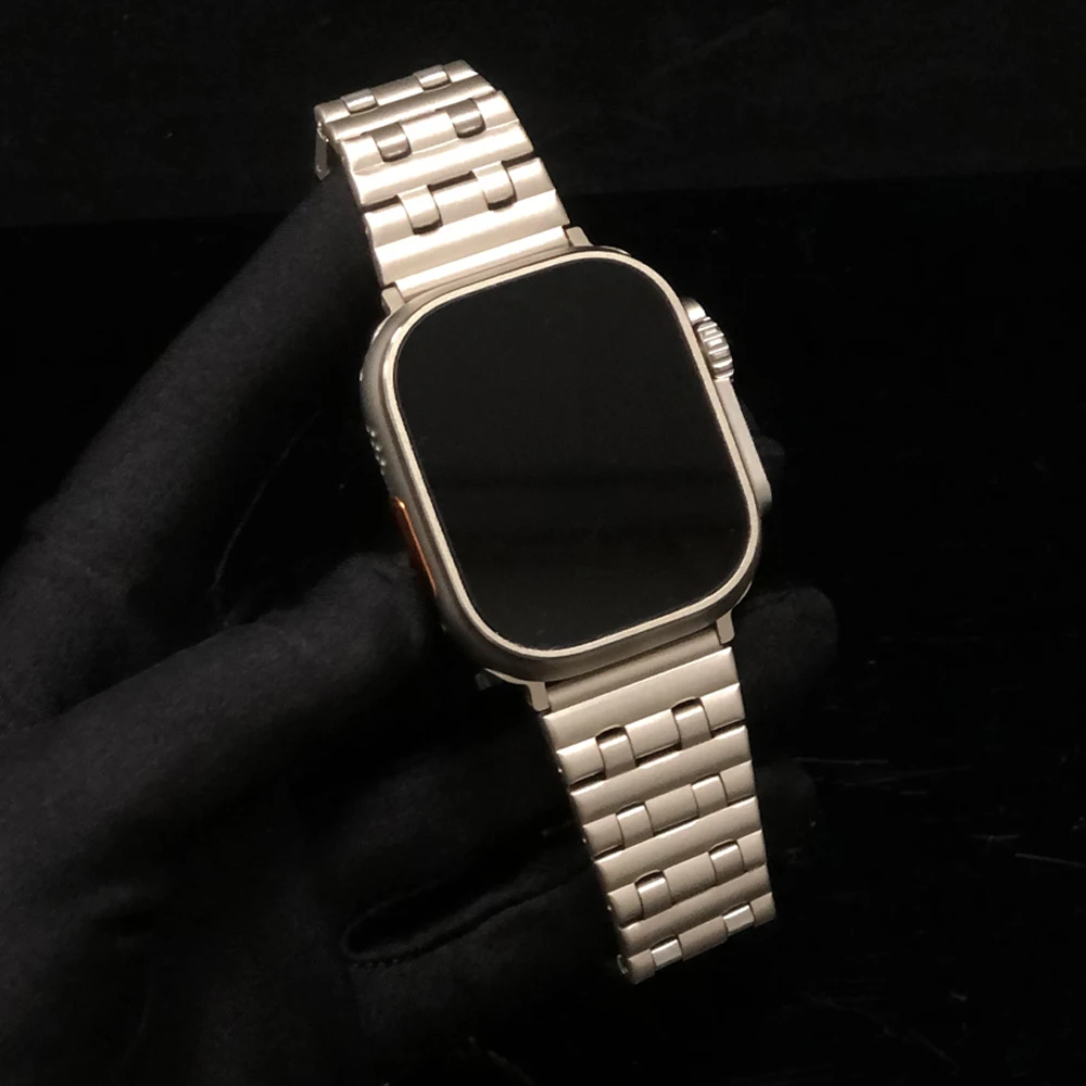 

Luxury Titanium Color Band For Apple Watch Ultra 2 49mm Series 9 45mm 41mm 44 42mm Stainless Steel Strap For iWatch 8 7 6 SE 5 4