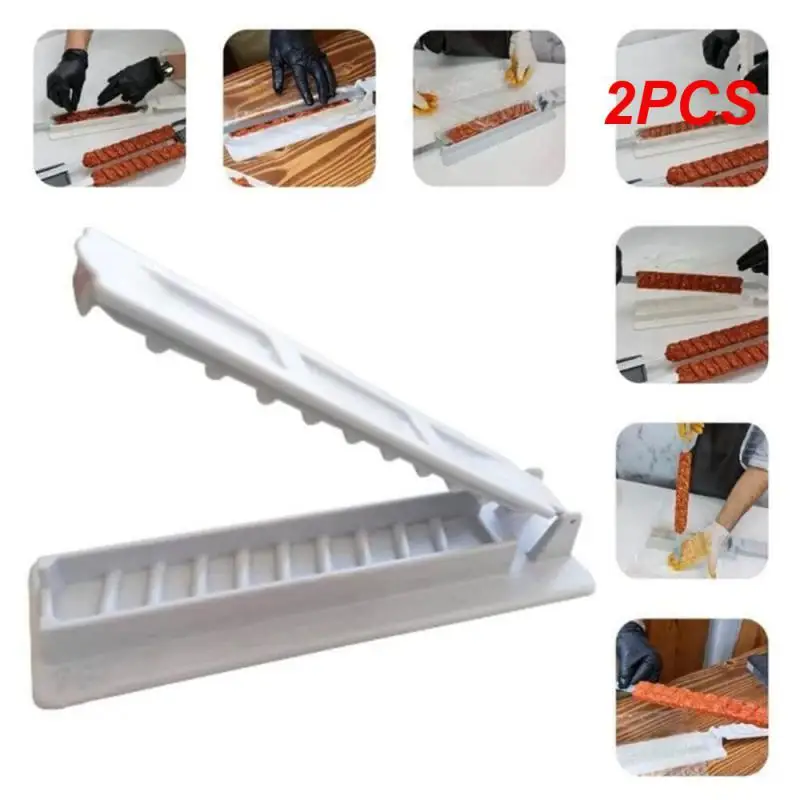 

2PCS Kebab Press Maker Simple Bbq Meat Skewer Machine Plastic Outdoor Barbecue Skewer Tool Kebab Maker Bbq Tools