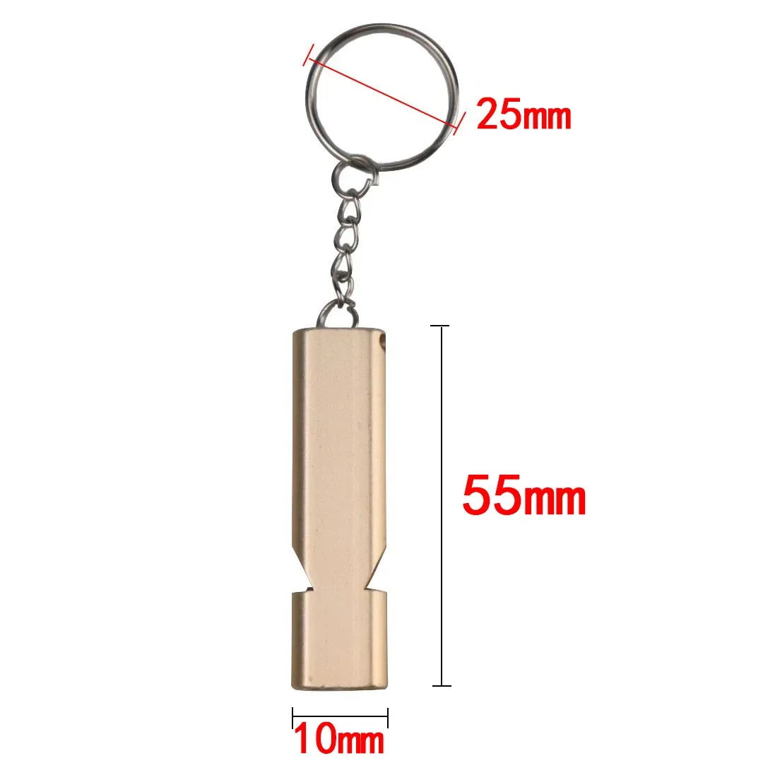Dual-tube Survival Whistle Lifeguard Camping Safe Survival Whistle Lightweight Aluminum Alloy Loud Waterproof 1pc