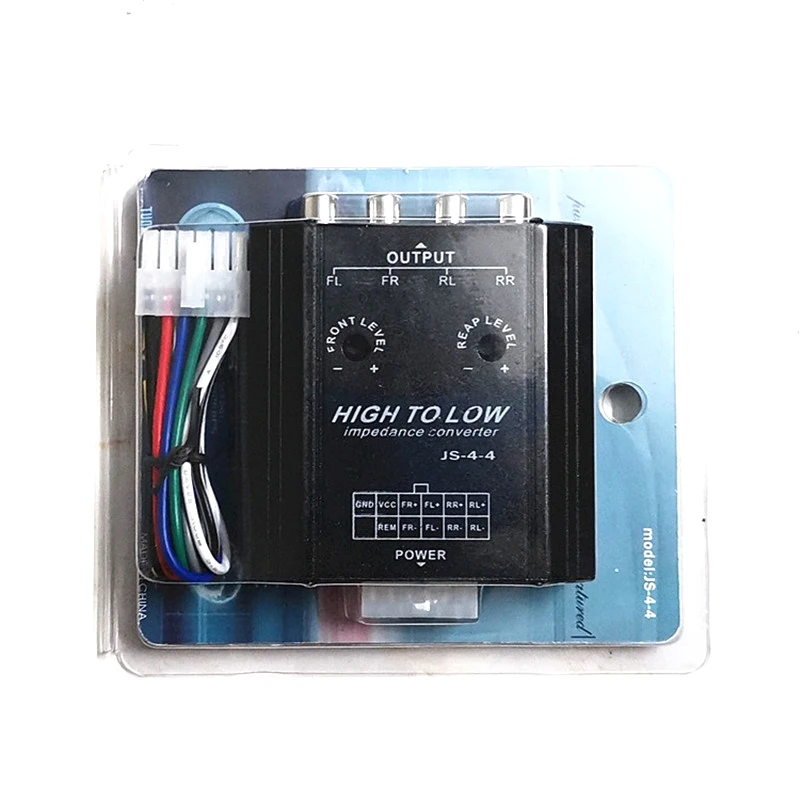 12V 4-Channel Car Audio Converter, High to Low RCA Adapter with Frequency Filter for Car Stereo & Radio Systems