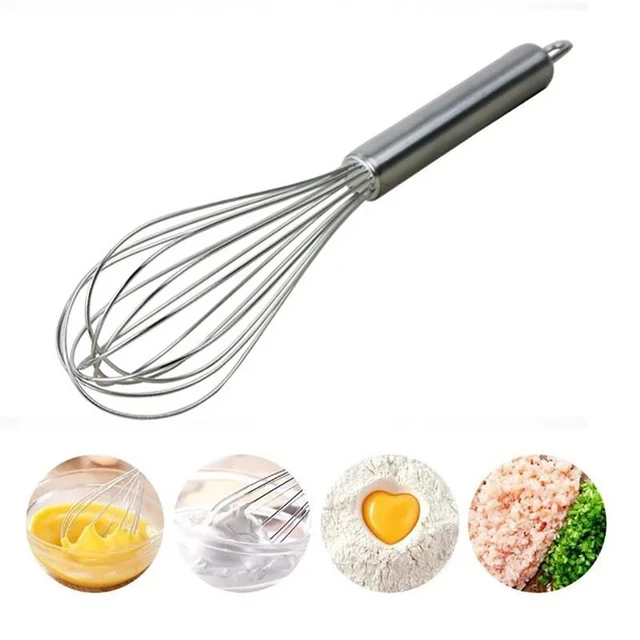 1pc Stainless Steel Handheld Egg Beater, Manual Egg Whisk, Small Kitchen  Tool Cream Mixer For Baking