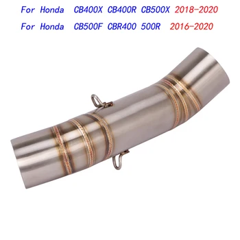 Slip On Motorcycle Middle Connect Tube Mid Link Pipe Stainless Steel Exhaust System For CB400X CB400R CB500X 2018-2020
