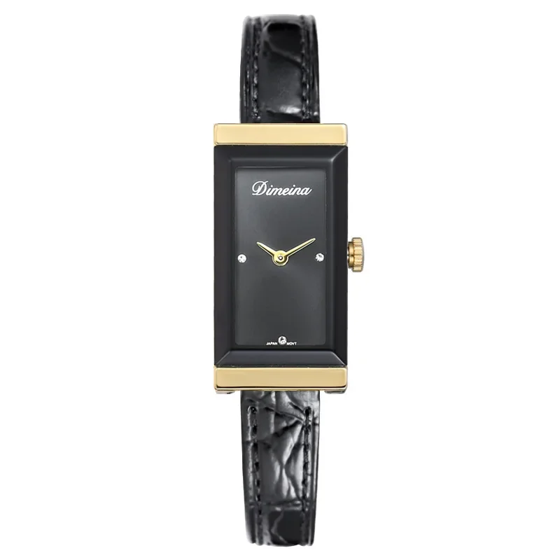 ساعة كوارتز نسائية فاخرة مستطيلة الشكل على مدار ال...