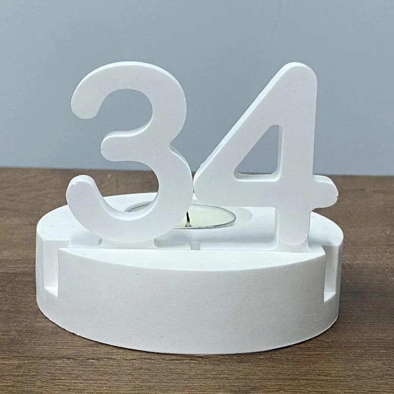 Geometric Number Canlde Holder Silicone Mold DIY Candlestick Crafts Making Plaster Resin Casting Molds Home Festival Ornament
