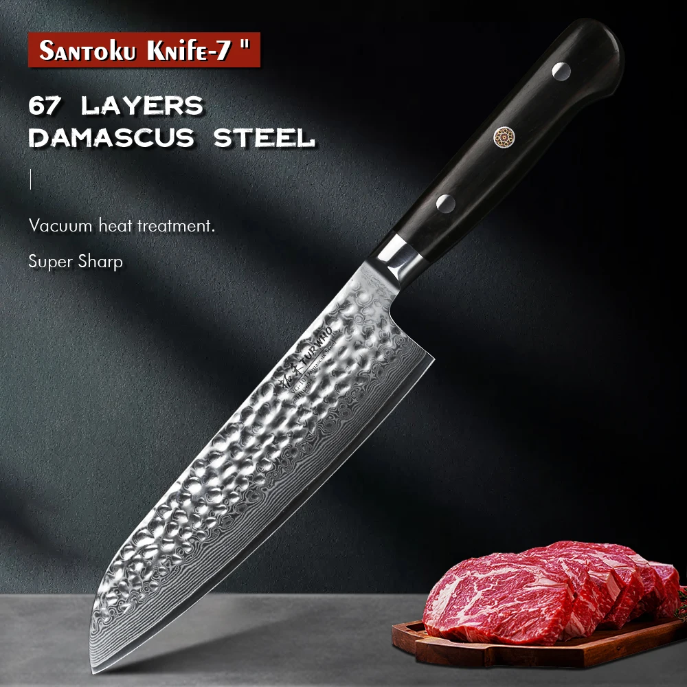 TURWHO Best Chef Knife Japan Damascus Steel Kitchen Knives Razor Sharp Pro  Chef Santoku Utility Kitchen Knife Sets Ebony Handle - AliExpress