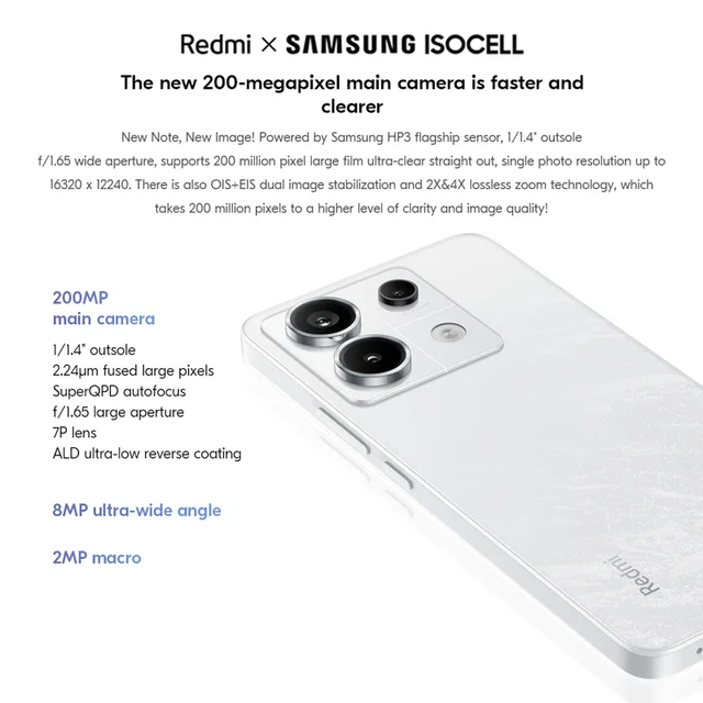 Xiaomi Redmi Note 13 Pro 5G Global ROM Snapdragon 7S Gen 2 Smartphone 200MP OIS Camera 120Hz 1.5K Display 67W Fast Charging 5