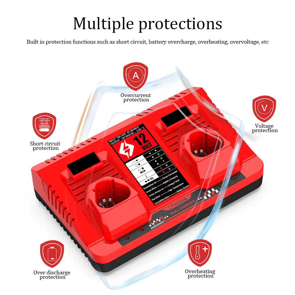 Tools batteria 12v Charger 2A 3A Li-ion Charger For milwaukee m12 12V bater&iacute;a RechargeableLithium lon Power Tool Drill Battery battery charger