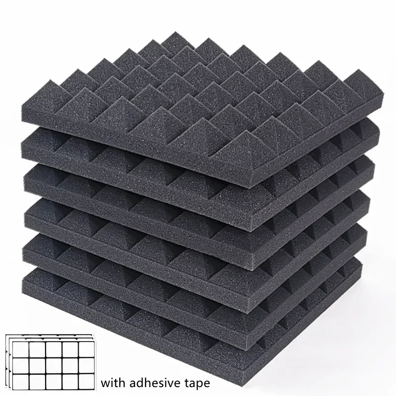 12/24pcs 30x30x5cm Studio Akustik schaum platten Schalla bsor bierende  Behandlung High Density Wand Schallschutz Schaum Schwamm Pad mit Bändern