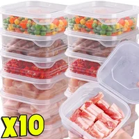 1/10PC Small Food Preservation Boxes Refrigerator Frozen Meat Vegetable Fresh-Keeping Box Transparent Kitchen Sealed Storage Box 1