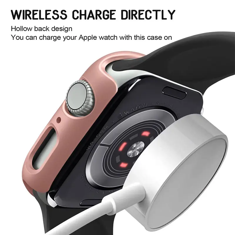 Apple Watch 케이스 용 커버 45mm 41mm 44mm 40mm 42mm 38mm 액세서리 PC 보호대 범퍼 iWatch for Iwatch Series 7 SE 6 5 4 3 2