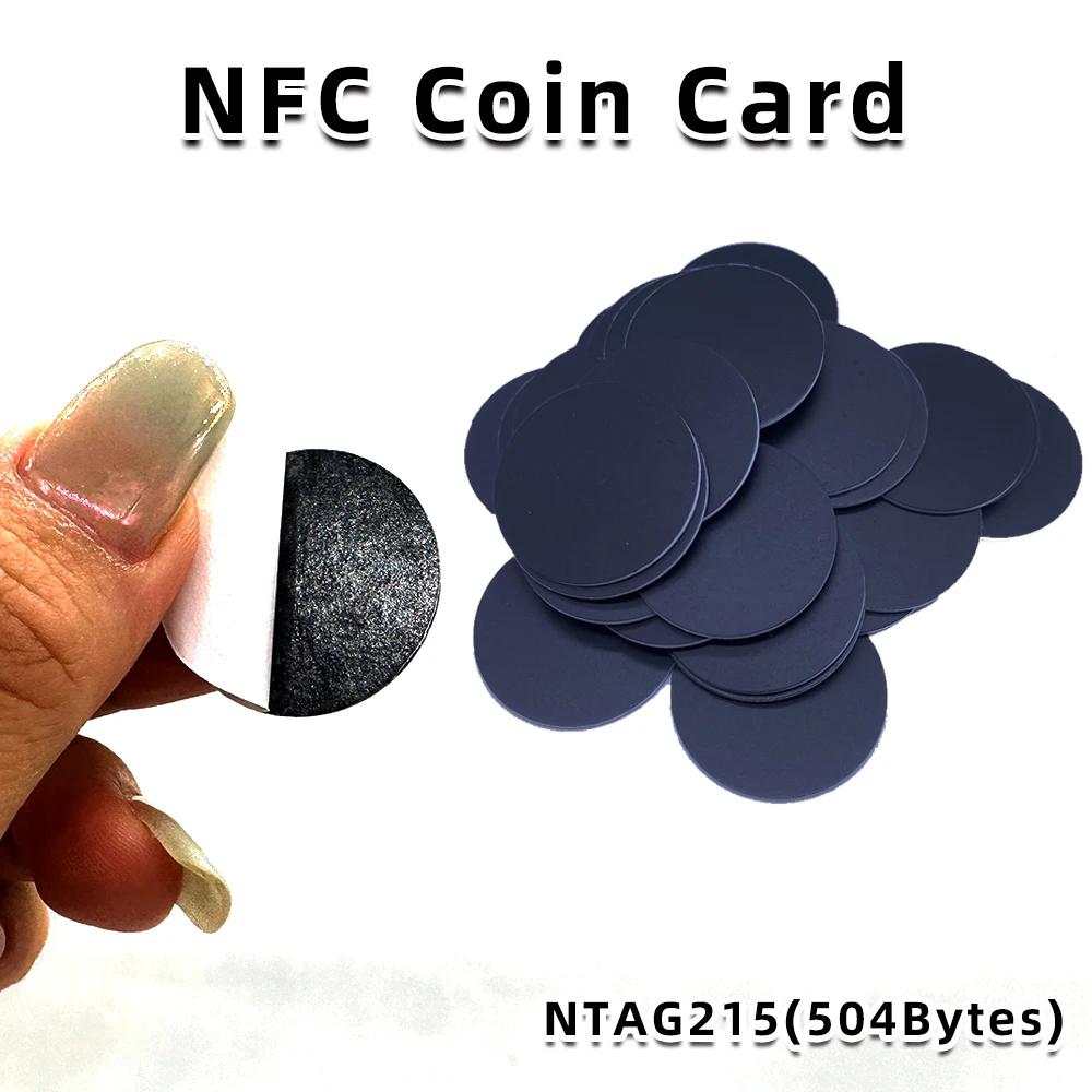 Black Ntag 215 Tags NFC Phone Available RFID Stickers Adhesive Label NFC Ntag215 Self-adhesive Tag 13.56MHz ISO14443A Sticker 3