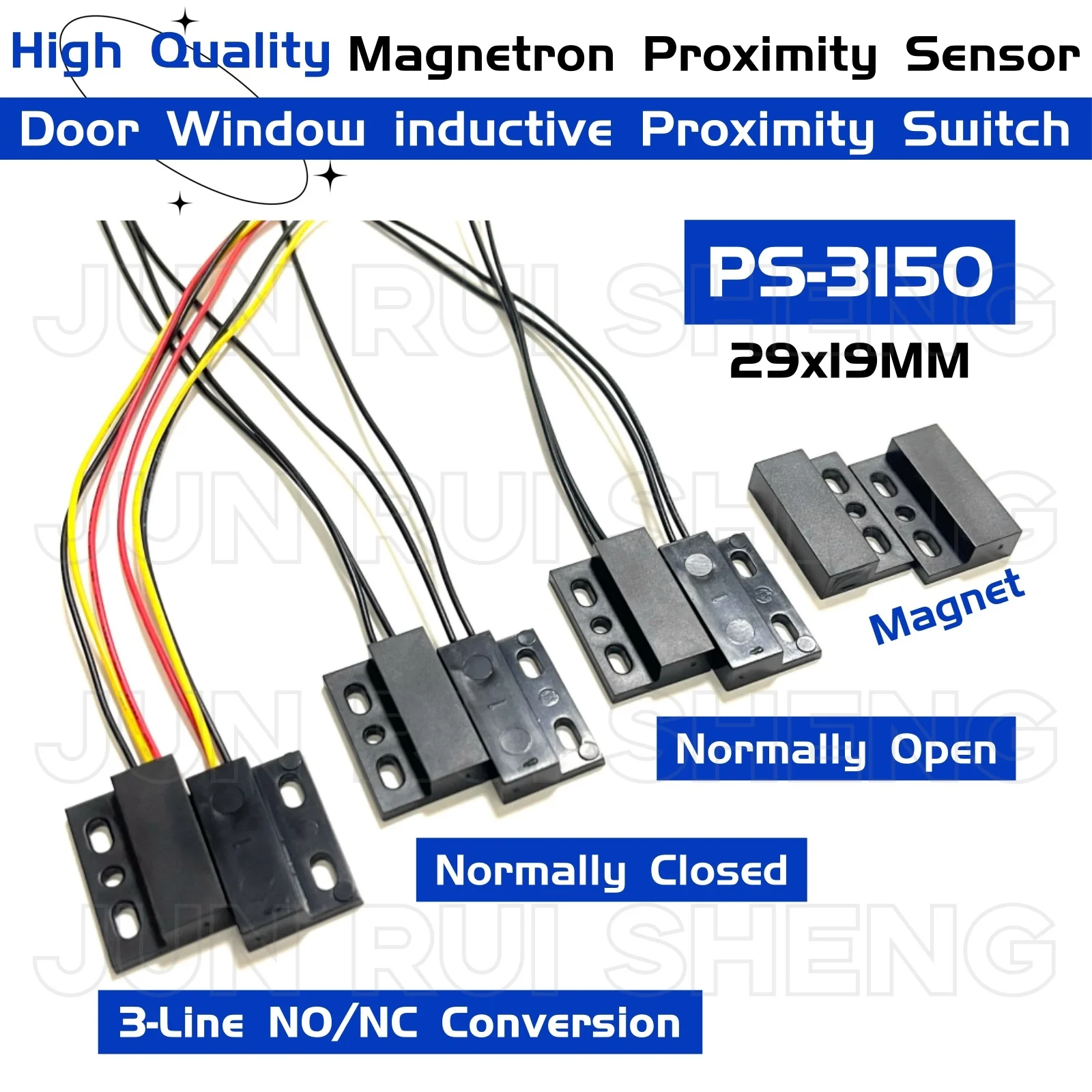 10PCS High Quality PS-3150 19x29MM Reed Switch Magnetic Contact Normally Closed / Open NO/NC PS3150 Door Window Induction Sensor