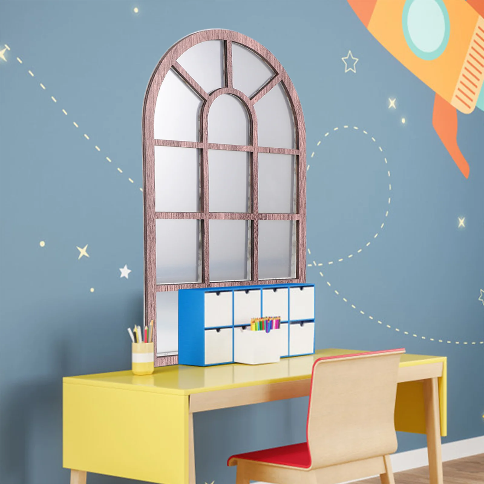 

Wall Sticker Adhesive Fake Window Wall Decal Bedroom Self-adhesive Wallpaper