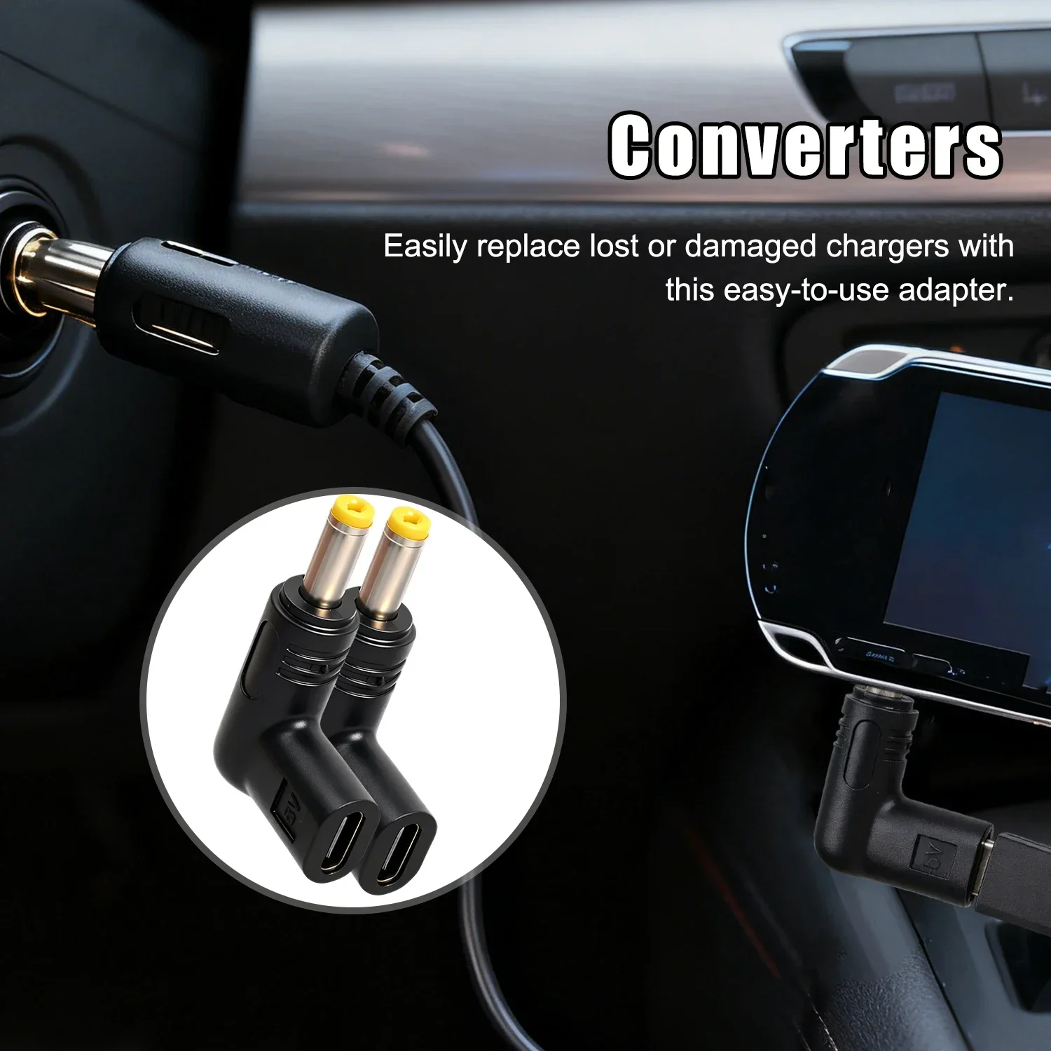 1-10Pcs For PSP1000/2000/3000 Game DC Jack Plug To USB C Charging Adapter USB C Charger Adapter Converter Type C To DC Plugs