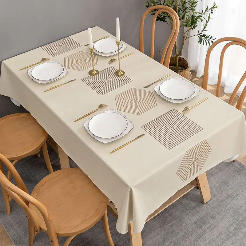 

Tablecloth washable oil-proof waterproof advanced sense light luxury anti-ironing table table mat pvc rectangular