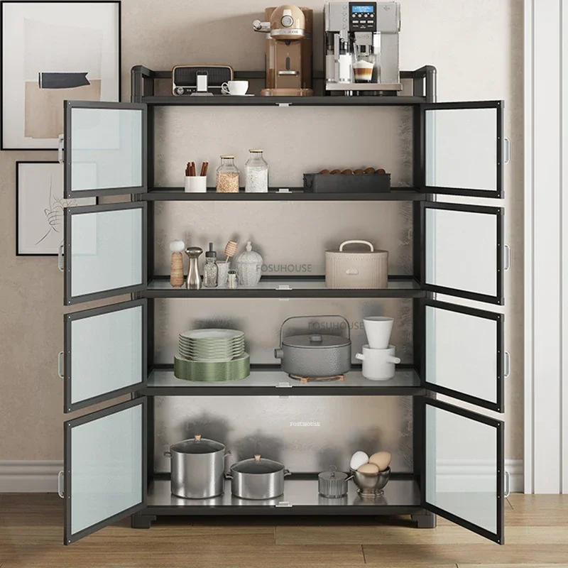 Nordic Aluminum Alloy Kitchen Cabinets for Kitchen Furniture Storage Cabinet Multifunction Upscale Multilayer Household Cupboard 4