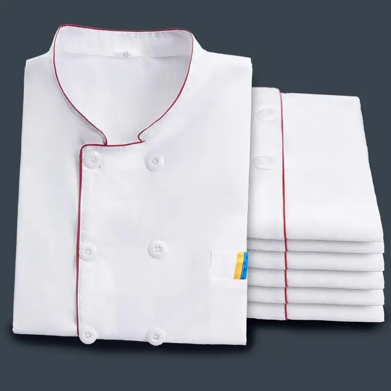 Chef Uniform Men Kitchen Chef Restaurant Breathable Double Breasted Chef Dress Women Jackets Apron
