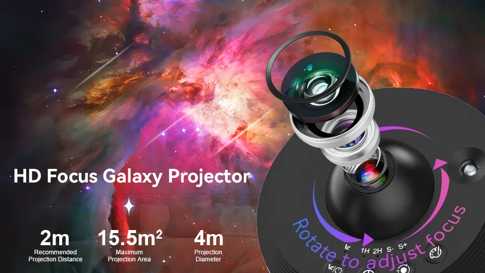 Description Picture 4 of item12 IN 1 Galaxy Star Projector with Meteor Ultra Clear Night Light Lamp Rotary Space Ball Planetarium Projector Lights for Kids G