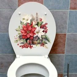 Flower Toilet Seat Stickers Self-Adhesive PVC Toilet Lid Decals For Cistern Bathroom Restroom Power Switch Home Decor