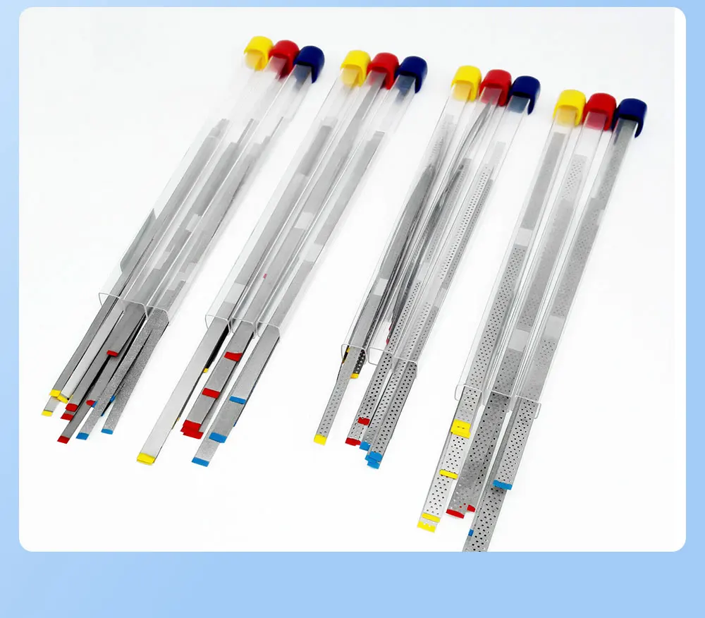 5 Stück/Packung AZDENT Dental-Polierstreifen Sand 15/30/45μm Einseitig/Doppelseitig Mit/Ohne Loch Zahnpolieren Zahnaufhellung – Detail 8