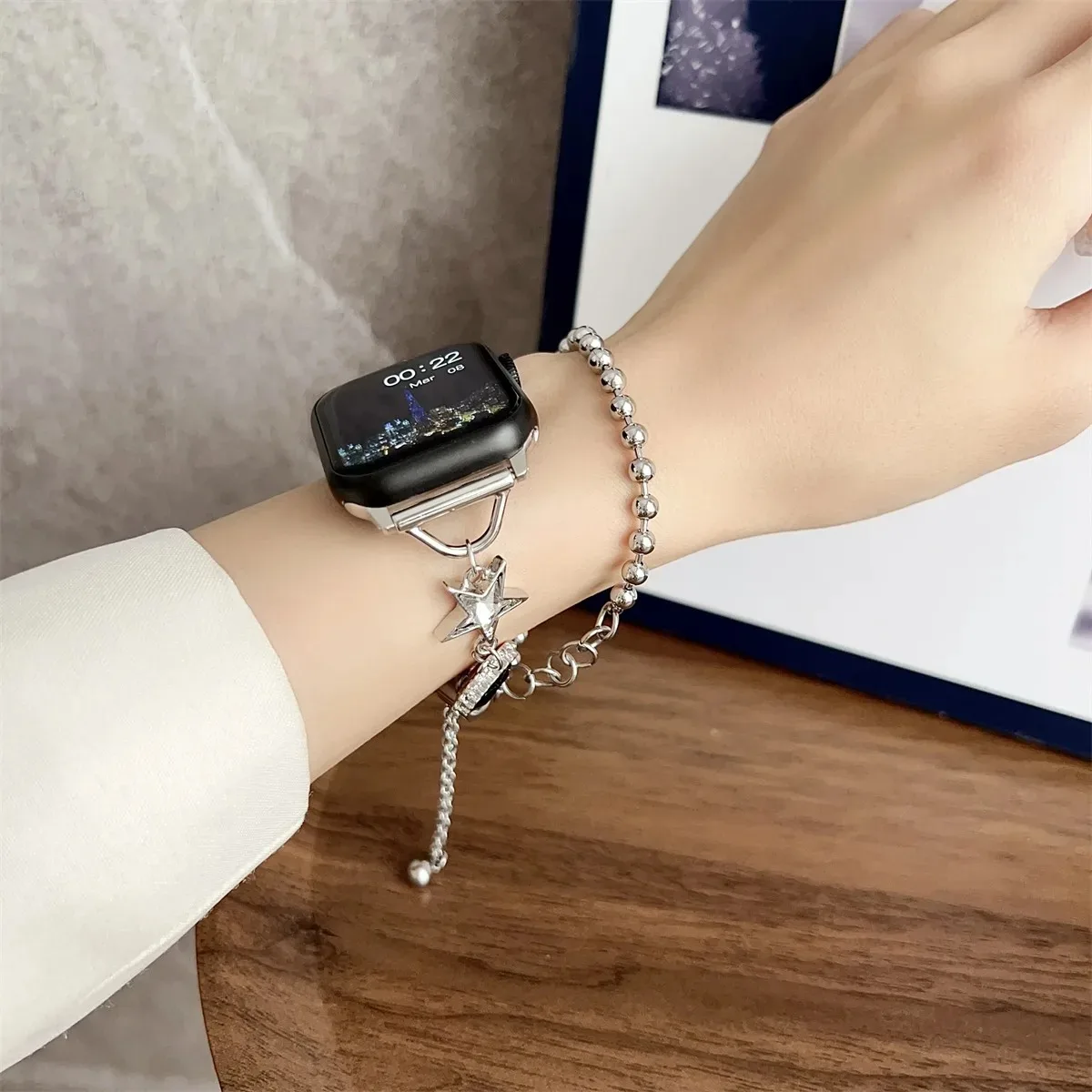 Klokkerem til iWatch 42/44/45/46/49 mm 38/40/41 mm metall mote klokkerem til Watch-serien Ultra2-serien 10/9/8/7/6/5/4/3/2/1_voghion.com