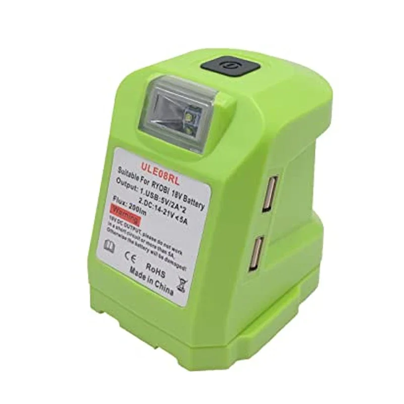 

ULE08RL Adapter LED Working Lamp Converter for Ryobi Craftsmen 14.4V 18V 19.2V P743 P107 PBP2003 Lithium Battery