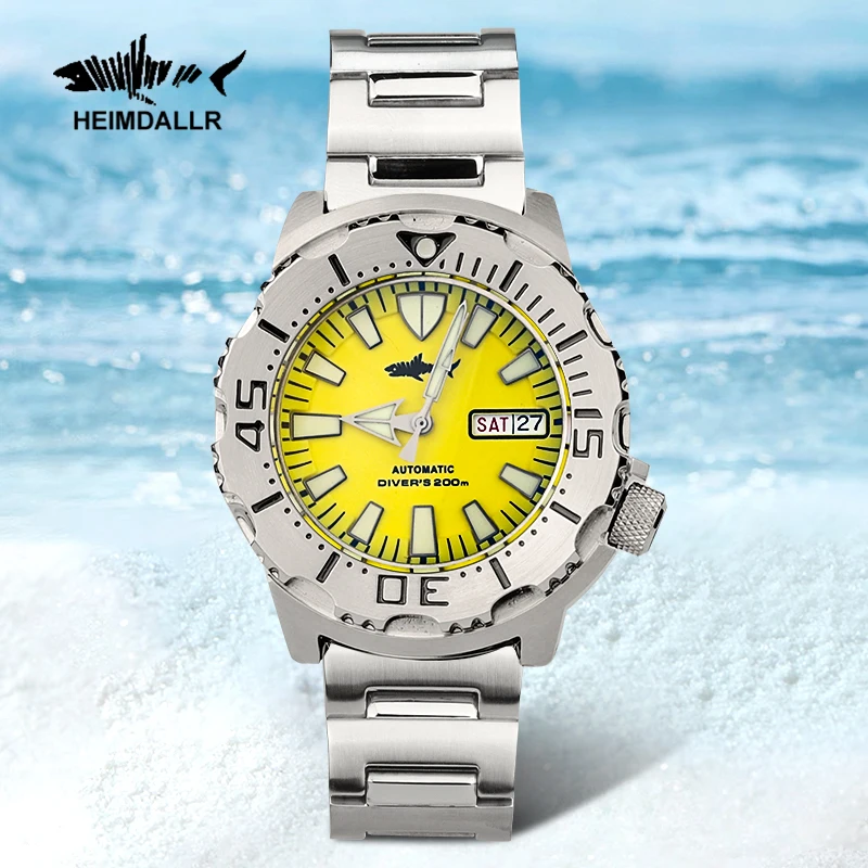 

Heimdallr Monster V2 Diving Watch 200M Wterproof C3 Luminous Dial PVD Coated 316L Stainless Steel NH36 Mechanical Men Wristwatch