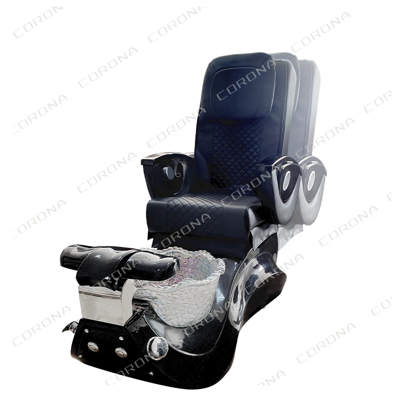 Modern Luxury Black Electric Massage Manicure Pedicure Chair No Plumbing