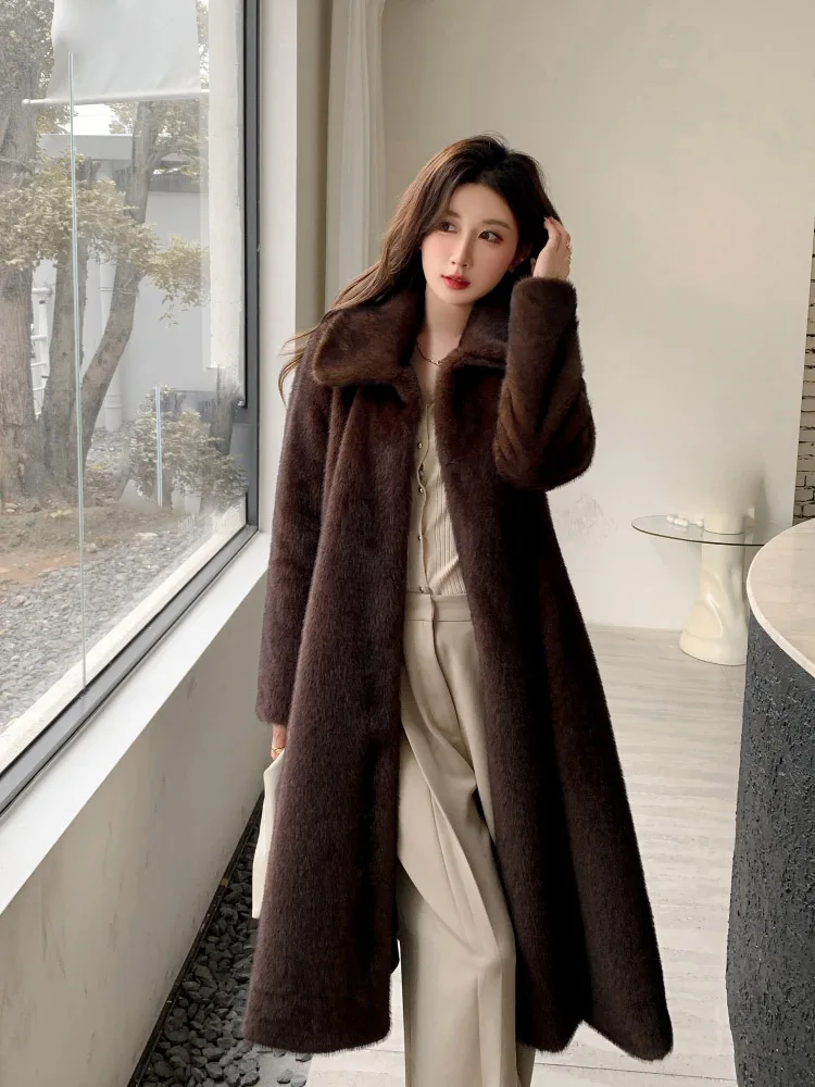 

Women's Clothing Lapel Loose Slimming Faux Fur Coat Winter New 24