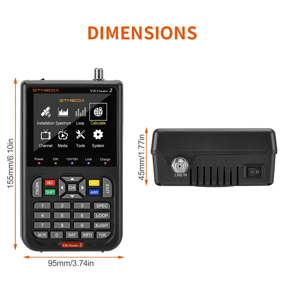 Original GTMEDIA V8 Finder 2 Satellite TV Finder Meter DVB-S/S2/S2X 3.5 Inch LCD Display 1080P, VS V8 Finder Meter WS-6933 5