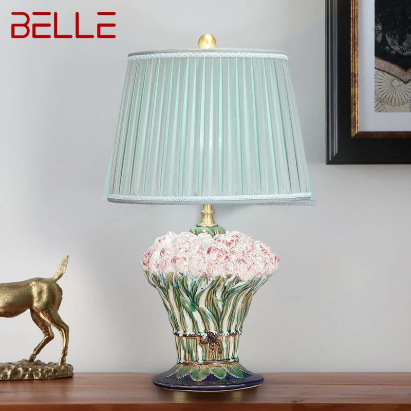 

BELLE Modern Ceramic Table Lamp LED Creative Fashion Flower Desk Light for Decor Home Living Room Bedroom Study