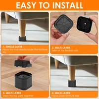 8/16Pcs Furniture Risers Heavy Duty Sofa Riser Nonslip Bottom Adjustable Table Risers Stackable Bed Lifter Furniture Accessories 5