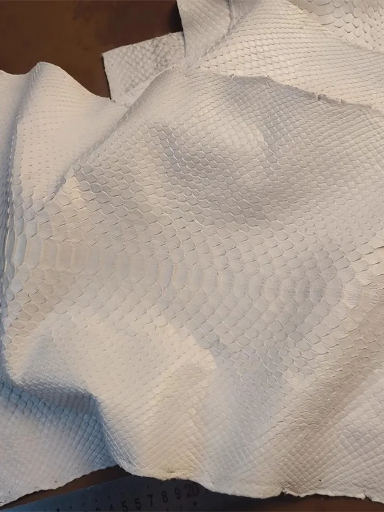 White Python Skin Fabric For DIY Wallet Genuine Leather Material New Color Piece Leathercraft Soft Leather Accessory