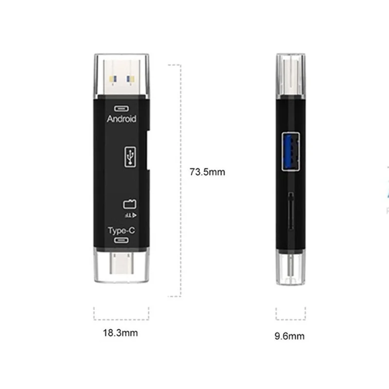 5 in 1 다기능 USB 2.0 타입 C/USB/마이크로 USB/TF/SD 메모리 카드 리더 OTG USB 리더 카드 어댑터 노트북 액세서리