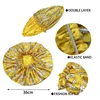 Large Double Layer Silky Satin Bonnet Women Beauty print Sleep Night Cap Head Cover Bonnet Hat for Curly Springy Hair Wholesale 5