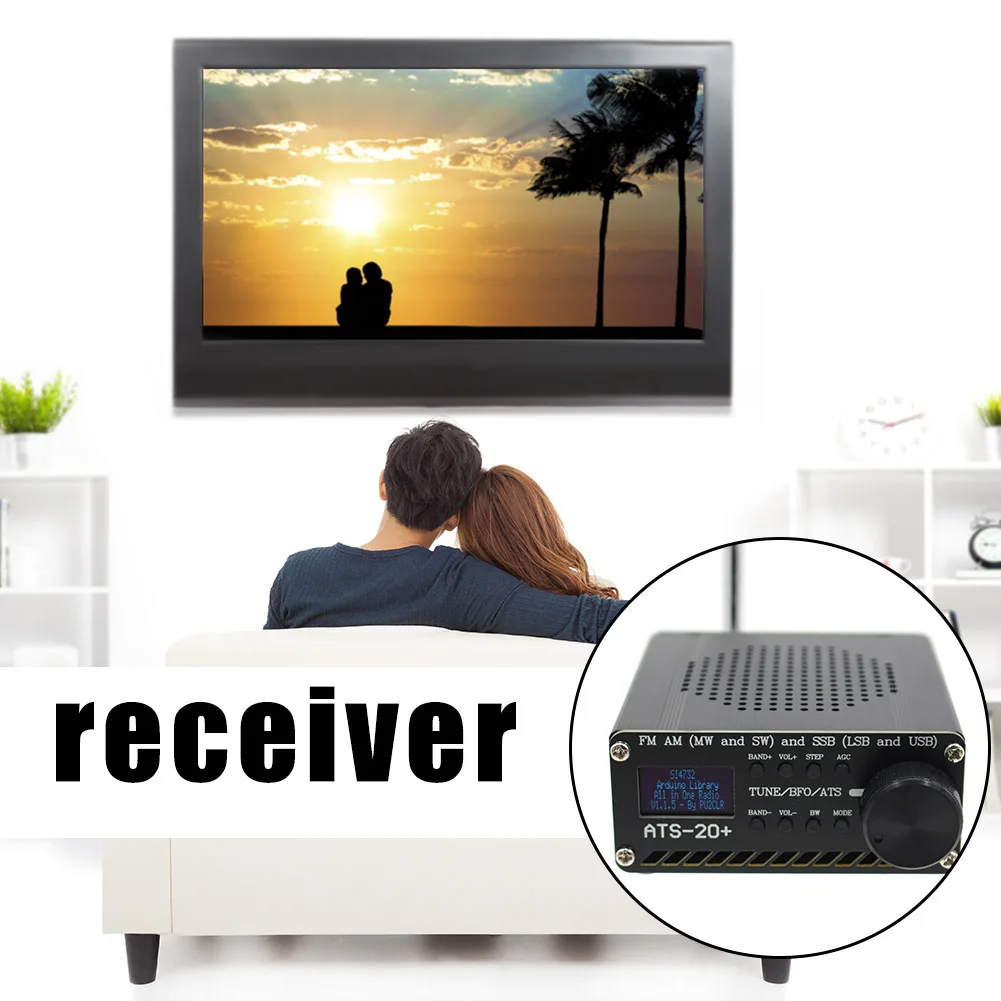 풀 밴드 라디오 리시버 ATS-20 + 리시버 FM AM (MW SW) SSB (LSB USB) 안테나, 가정용 OLED 디스플레이 리시버, SI4732