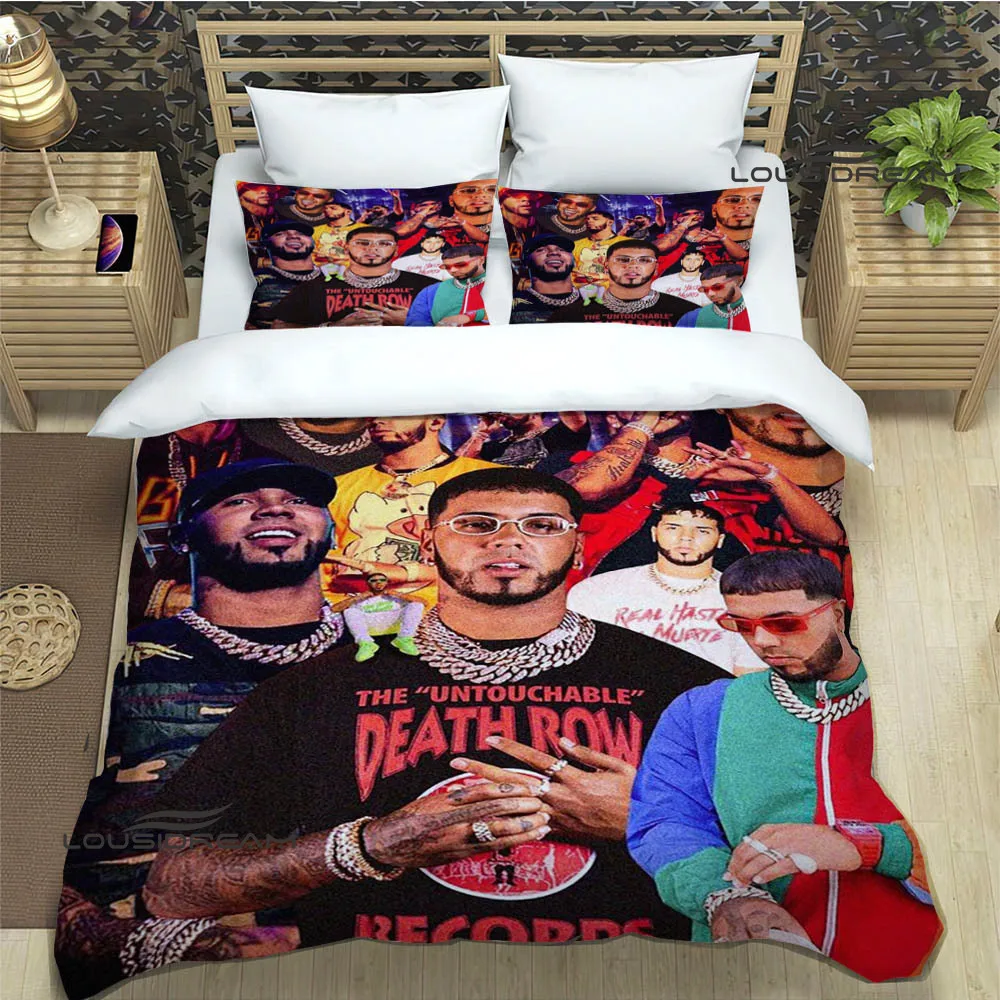Rapper Anuel AA printed Bedding Sets exquisite bed supplies set duvet cover bed comforter set bedding set luxury birthday gift 3