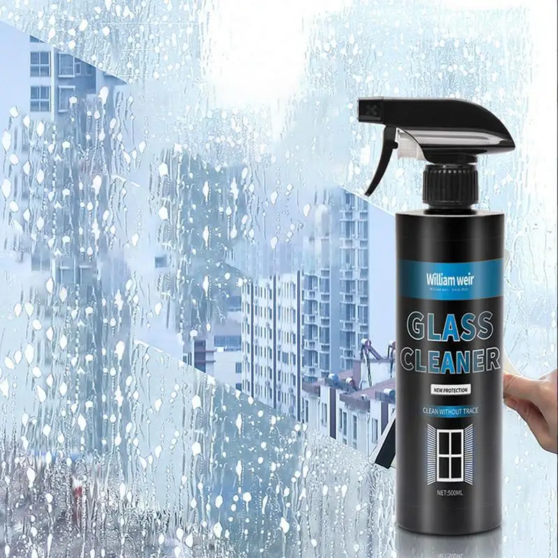 Window Cleaning Spray 500ml Multifunctional Car Wash Window Cleaner Household Glass Cleaning Agent For Bathroom Mirrors Counter
