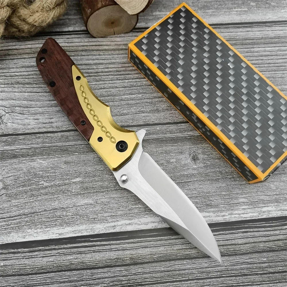 Brass & Wood Folding Pocket Knife 2