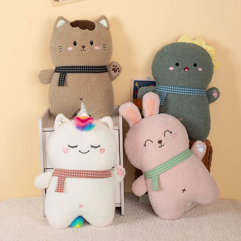 45cm NewKawaii Stuffed Animals Plush Throw Pillow Dinosaur Cat Unicorn Plushies Doll Toy Cartoon Soft Kids Toys for Girls Gifts