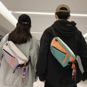 Borsa da Petto per Donna, Marsupio Streetwear, Borse da Petto Multifunzione Unisex, Borsa da Vita Hip Hop in Nylon con Tasca per Telefono
