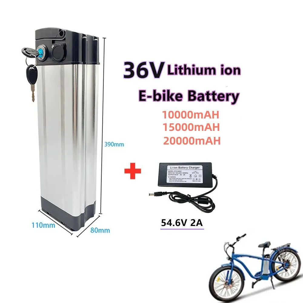 

Silver Fish Battery 36V 10ah 15ah 20ah 18650 Ebike Battery Lithium Ion Electric Bicycle Battery For 250W 350W 500W 1000W Motor